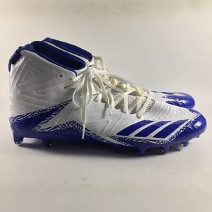 Adidas Freak X Carbon mid mens lace up football cleats white blue size 15 B42578